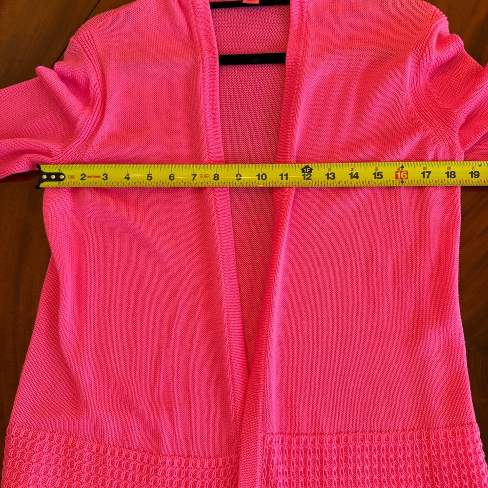Lilly Pulitzer Noble Fringe Cardigan Deep Prosecco Pink - Picture 13 of 17